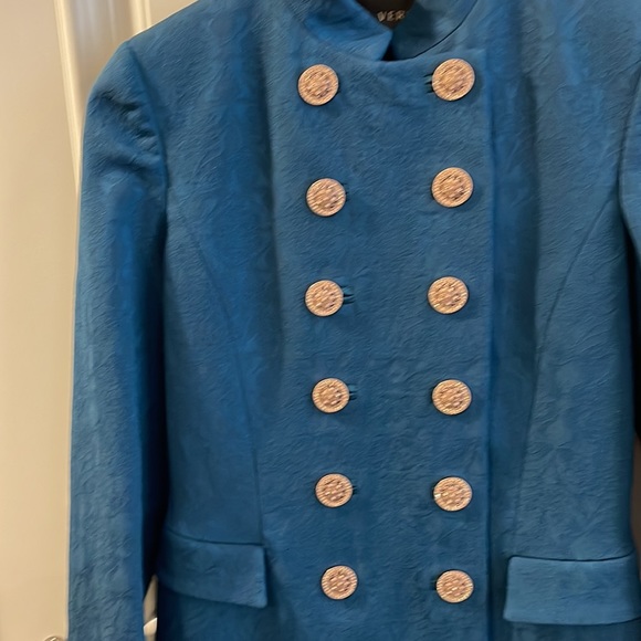 Versace double-buttoned mid-thigh length wool coat size 4 - Picture 2 of 16